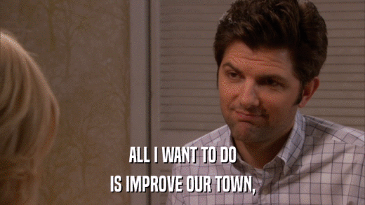 ALL I WANT TO DO IS IMPROVE OUR TOWN, 