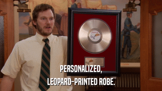 PERSONALIZED, LEOPARD-PRINTED ROBE. 