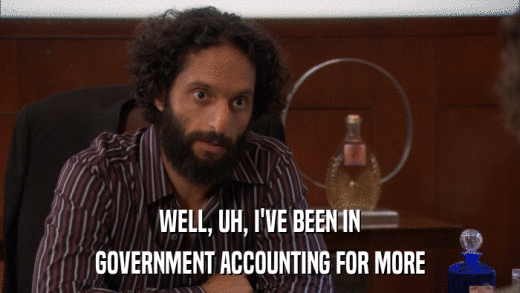 WELL, UH, I'VE BEEN IN GOVERNMENT ACCOUNTING FOR MORE 