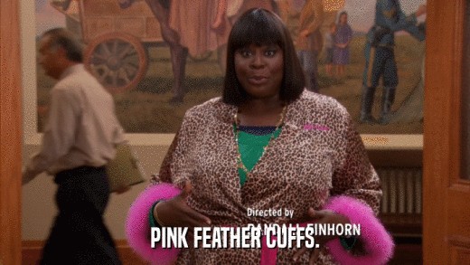 PINK FEATHER CUFFS.  