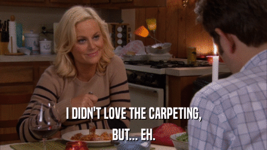 I DIDN'T LOVE THE CARPETING, BUT... EH. 