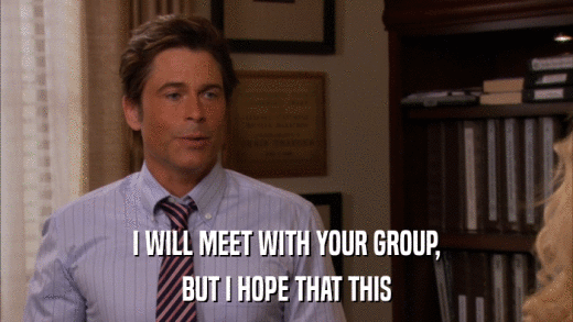 I WILL MEET WITH YOUR GROUP, BUT I HOPE THAT THIS 