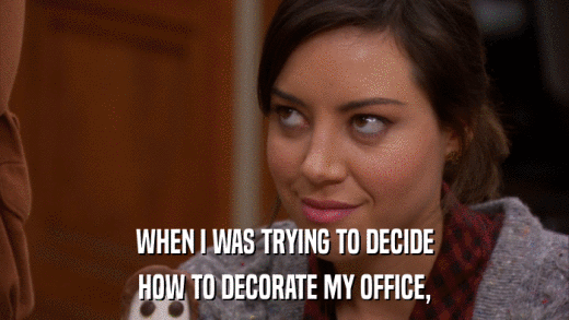 WHEN I WAS TRYING TO DECIDE HOW TO DECORATE MY OFFICE, 