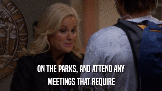 ON THE PARKS, AND ATTEND ANY MEETINGS THAT REQUIRE 
