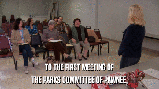 TO THE FIRST MEETING OF THE PARKS COMMITTEE OF PAWNEE, 