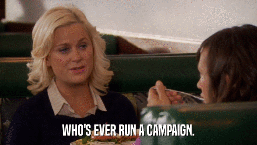 WHO'S EVER RUN A CAMPAIGN.  