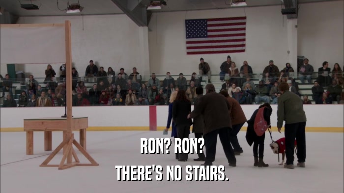 RON? RON? THERE'S NO STAIRS. 
