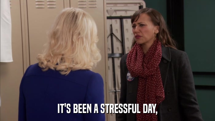 IT'S BEEN A STRESSFUL DAY,  