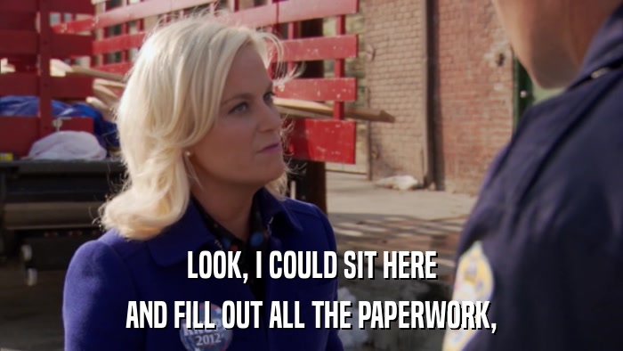 LOOK, I COULD SIT HERE AND FILL OUT ALL THE PAPERWORK, 