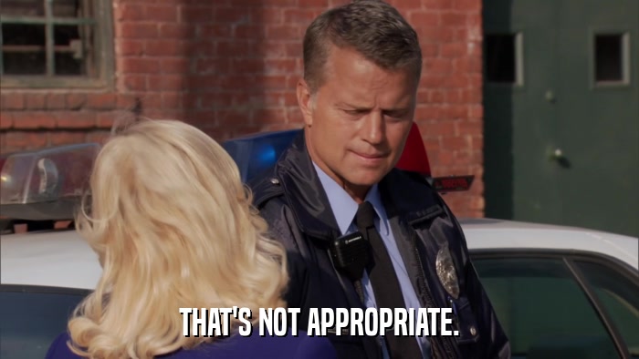 THAT'S NOT APPROPRIATE.  