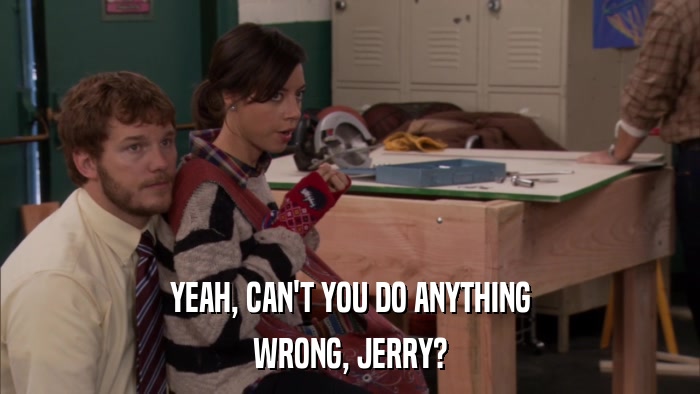YEAH, CAN'T YOU DO ANYTHING WRONG, JERRY? 