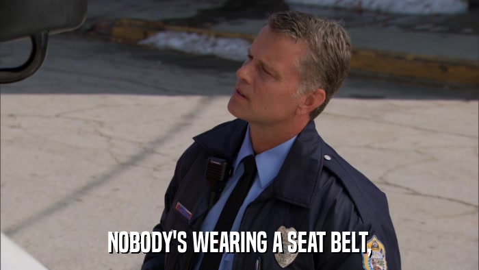 NOBODY'S WEARING A SEAT BELT,  