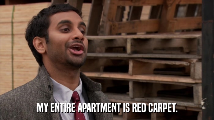 MY ENTIRE APARTMENT IS RED CARPET.  