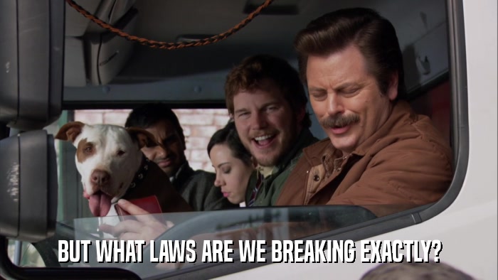 BUT WHAT LAWS ARE WE BREAKING EXACTLY?  