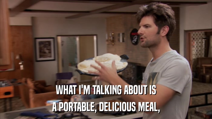 WHAT I'M TALKING ABOUT IS A PORTABLE, DELICIOUS MEAL, 