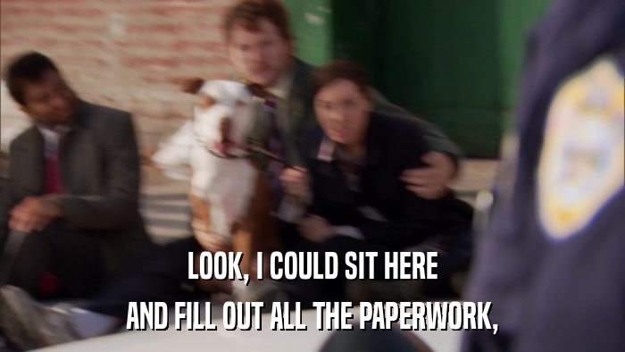 LOOK, I COULD SIT HERE AND FILL OUT ALL THE PAPERWORK, 