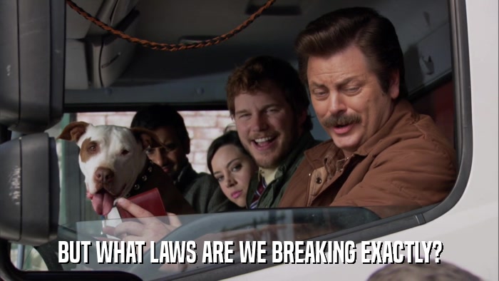 BUT WHAT LAWS ARE WE BREAKING EXACTLY?  