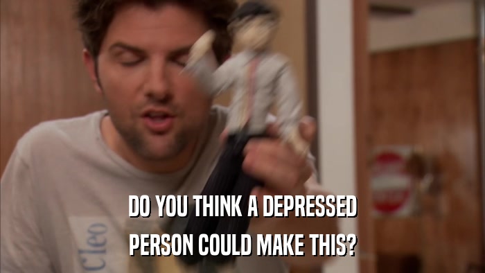 DO YOU THINK A DEPRESSED PERSON COULD MAKE THIS? 