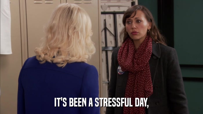IT'S BEEN A STRESSFUL DAY,  