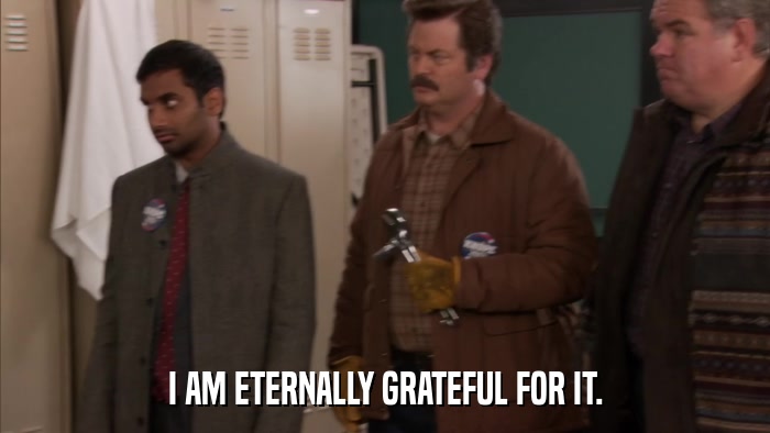 I AM ETERNALLY GRATEFUL FOR IT.  