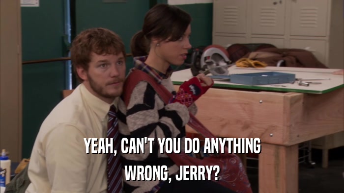 YEAH, CAN'T YOU DO ANYTHING WRONG, JERRY? 