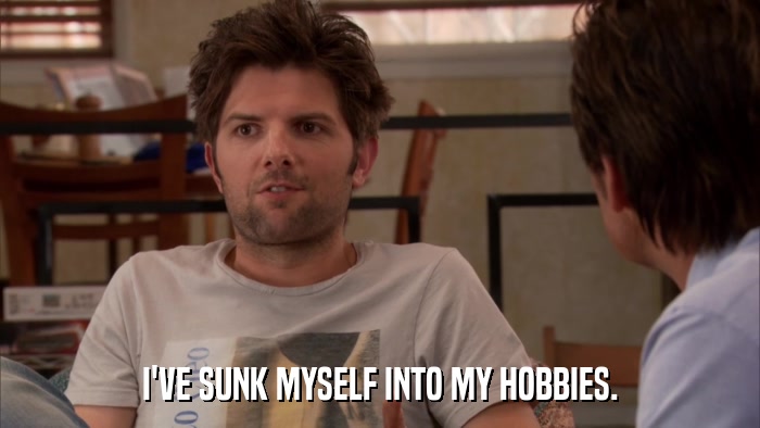 I'VE SUNK MYSELF INTO MY HOBBIES.  