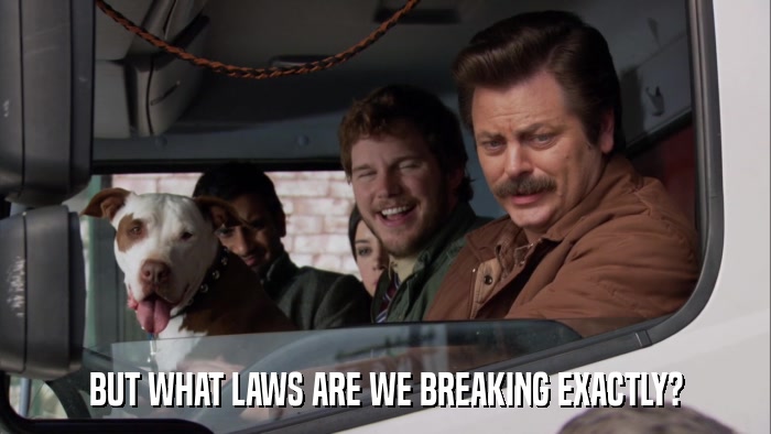 BUT WHAT LAWS ARE WE BREAKING EXACTLY?  