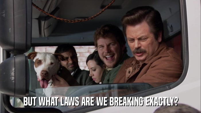BUT WHAT LAWS ARE WE BREAKING EXACTLY?  