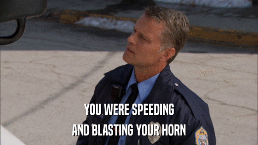 YOU WERE SPEEDING AND BLASTING YOUR HORN 