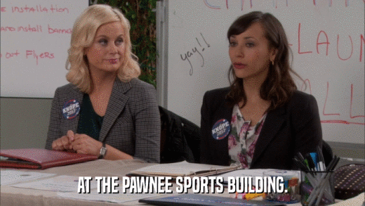 AT THE PAWNEE SPORTS BUILDING.  
