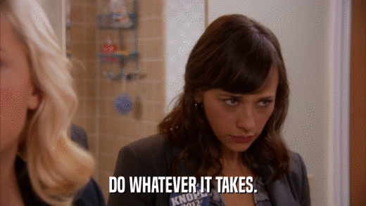 DO WHATEVER IT TAKES.  