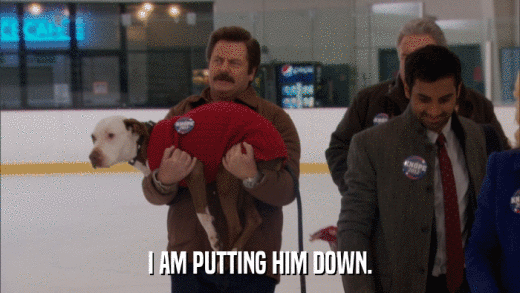 I AM PUTTING HIM DOWN.  