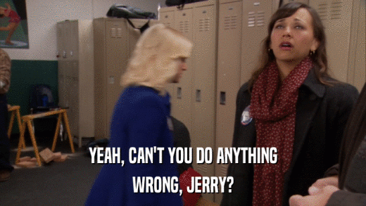 YEAH, CAN'T YOU DO ANYTHING WRONG, JERRY? 