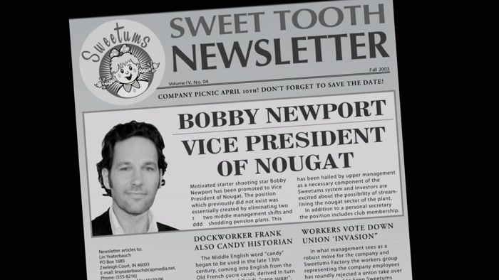 HIS CUSHY JOB AT HIS DAD'S CANDY COMPANY, 