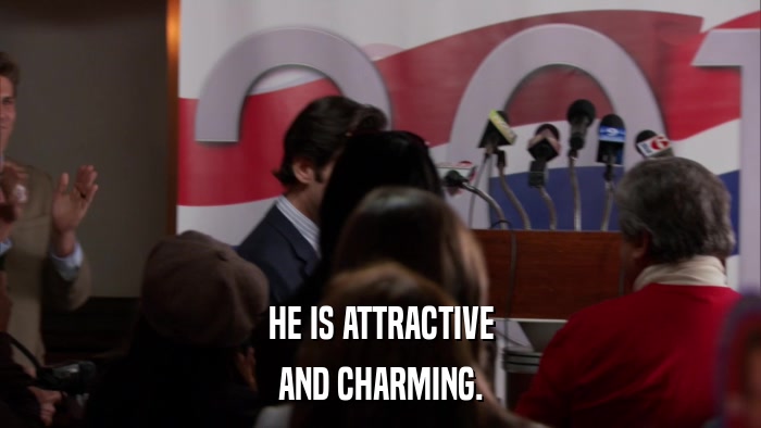 HE IS ATTRACTIVE AND CHARMING. 