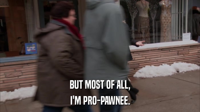 BUT MOST OF ALL, I'M PRO-PAWNEE. 