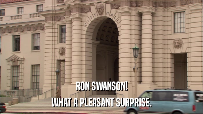 RON SWANSON! WHAT A PLEASANT SURPRISE. 