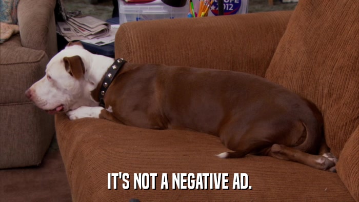 IT'S NOT A NEGATIVE AD.  