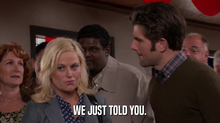 WE JUST TOLD YOU.  