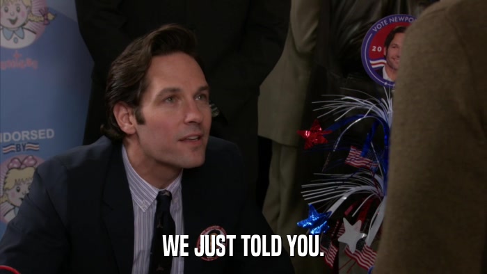 WE JUST TOLD YOU.  