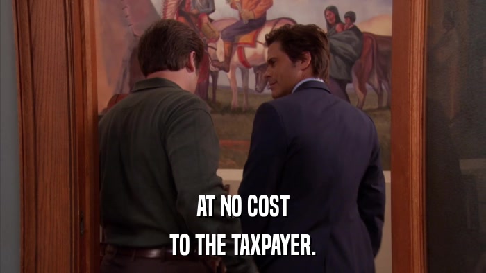 AT NO COST TO THE TAXPAYER. 