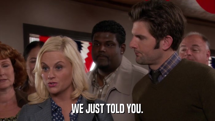 WE JUST TOLD YOU.  