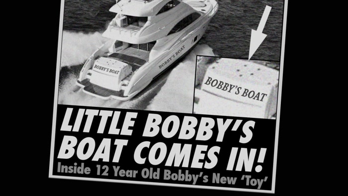 HIS 60-FOOT BOAT, BOBBY'S BOAT, 