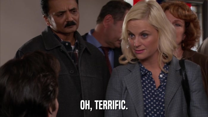 OH, TERRIFIC.  
