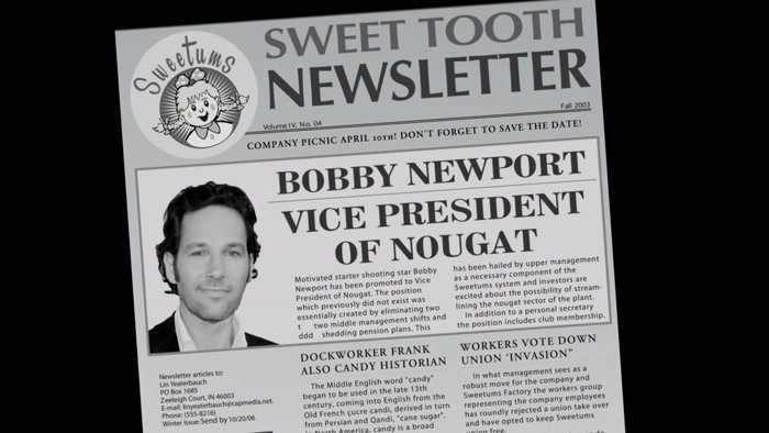 HIS CUSHY JOB AT HIS DAD'S CANDY COMPANY, 
