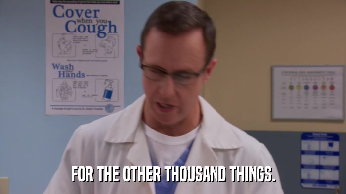 FOR THE OTHER THOUSAND THINGS.  