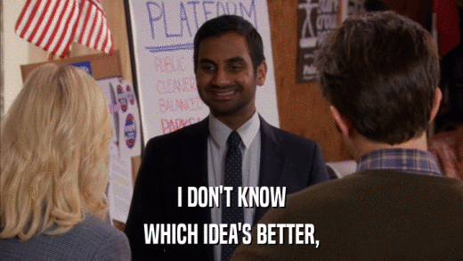 I DON'T KNOW WHICH IDEA'S BETTER, 