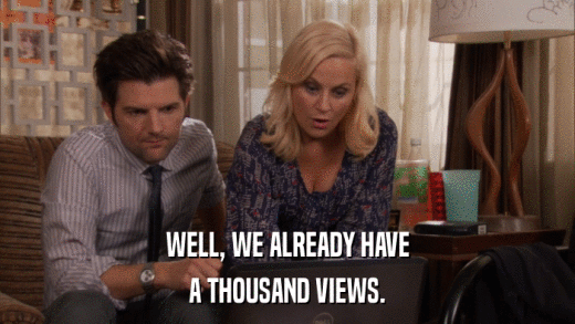 WELL, WE ALREADY HAVE A THOUSAND VIEWS. 