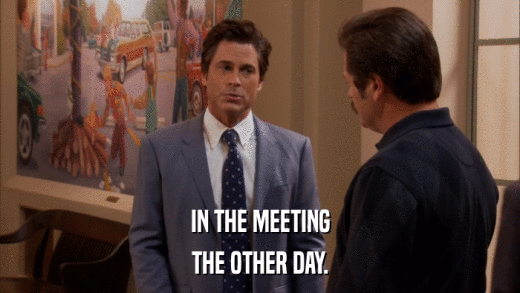 IN THE MEETING THE OTHER DAY. 