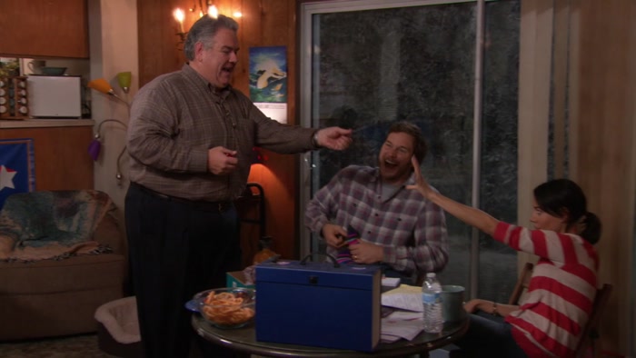 APRIL WINS TWO TICKETS TO THE PAWNEE MONO-PLEX. 